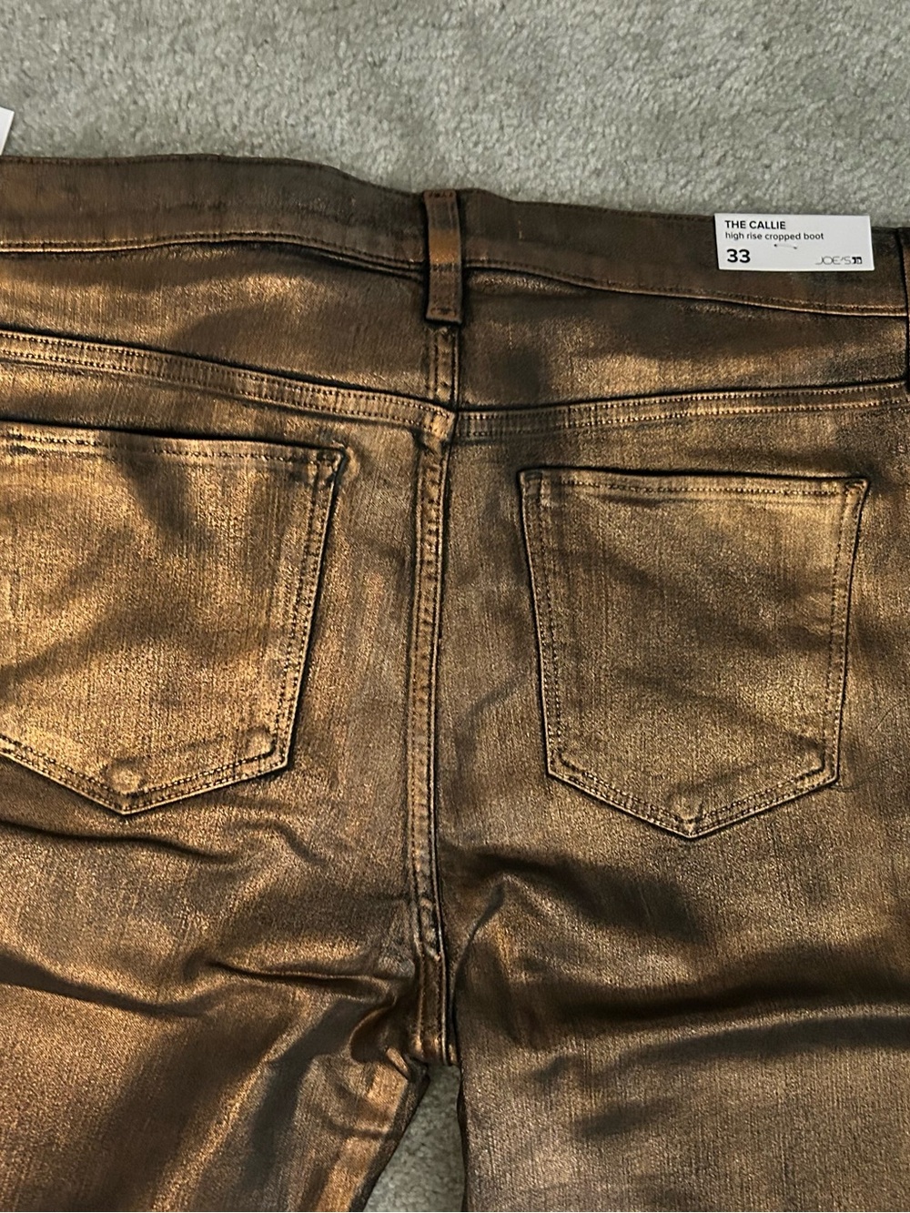 Joe's Jeans Metallic Bronze Straight Jeans - Picture 3 of 4